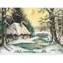 ZI 8212 Cross stitch kit with mouline and beads - Winter twilight