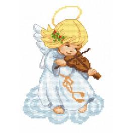 ZI 8301 Cross stitch kit with mouline and beads - Angel with violin