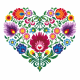ZI 8535 Cross stitch kit with mouline and beads - Ethnic heart