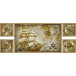 NCB 6584 Cross stitch kit with printed background - Cruise