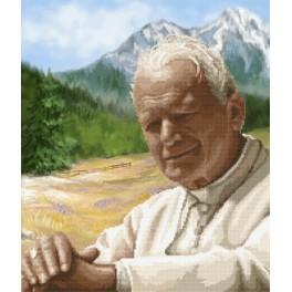 ZT 8318 Cross stitch kit with printed background - John Paul II - Reflection