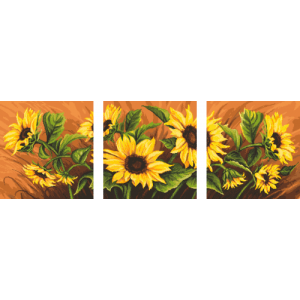 ZN 10002 Cross stitch tapestry kit - Triptych with sunflowers