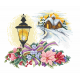 Zn 10021 Cross Stitch -kudoksella - talvimaisema
