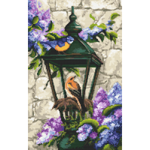 ZN 10051 Cross stitch tapestry kit - Lighthouse with lilacs