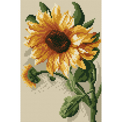 Zn 4044 Cross Stitch -kudoksella - auringonkukka
