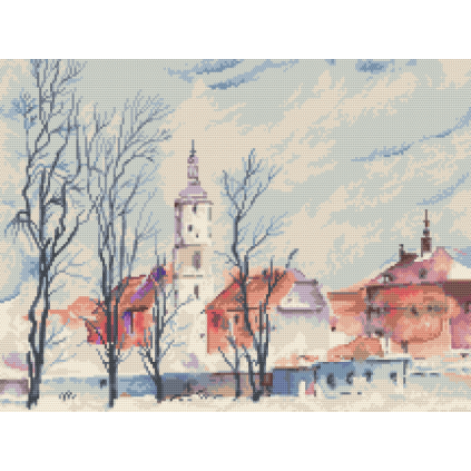 ZN 4979 Keresztszemes gobelinkészlet - Városkép