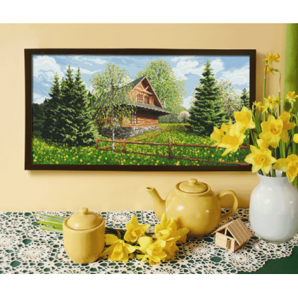 Zn 8511 Kit de tapeçaria de ponto cruz - Cottage Highlander - Primavera