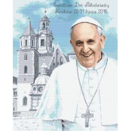 ZN 8640 Cross stitch tapestry kit - Pope Francis in Krakow
