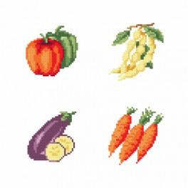 ZN 8662 Cross stitch tapestry kit - At the stall - Vegetables