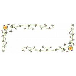 ZU 8464 Cross stitch kit - Table runner - Daffodil with violas