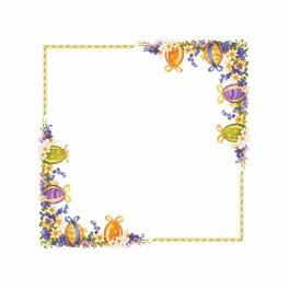 ZU 8354 Cross stitch kit - Tablecloth with spring flowers