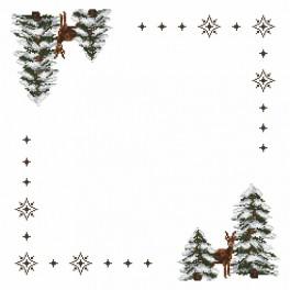 ZU 2241 Cross stitch kit - Napkin - Roe-deers