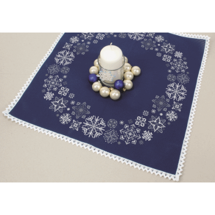 ZU 8821 Cross stitch kit - Napkin with snowflakes