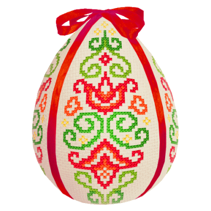 W 8835 Patrón punto de cruz PDF - Huevo de Pascua - arabescos de colores