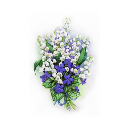 Ribbon set - Bouquet of lily of the valley and violets Ribbon set - Bouquet of lily of the valley and violets