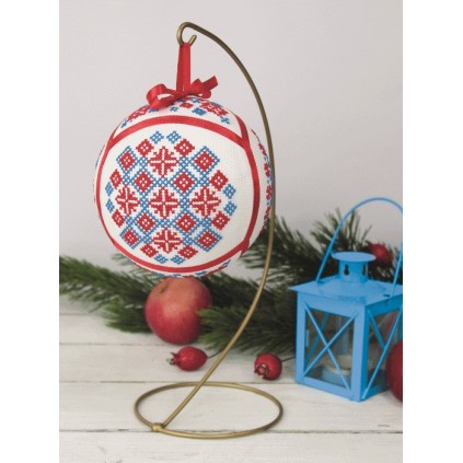 Gu 8878 Cross Stitch -kuvio - Etninen joulupallo IV