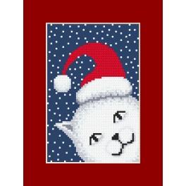 W 8880 ONLINE pattern pdf - Postcard - Playful kitten
