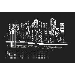 ZI 10084 Cross stitch kit with mouline and beads - Night in New York