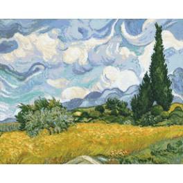 AN 8884 Tapestry Aida - Wheat field with cypresses - V. van Gogh