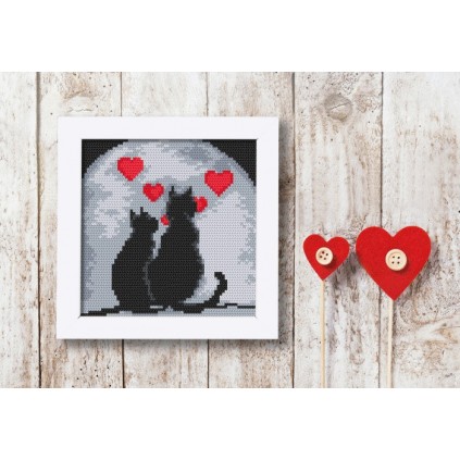 K 4379 Toile tapisserie - Chats amoureux