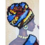 ZKNT 10073 Kit with beads, printed pattern and printed background - African grace
