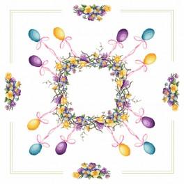 W 8721 ONLINE pattern pdf - Tablecloth - Easter wreath