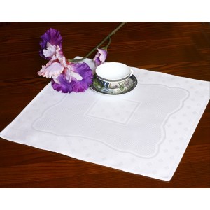 970-02 Napkin Land with with Aida insert 42x42 cm white