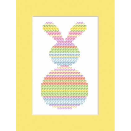 ZU 8893 Kit Cross Stitch - Cartão - Hare Pastel