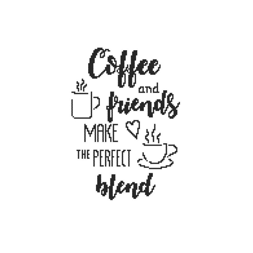 Cross stitch kit - Coffee and friends