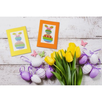 ZU 8893 Kit Cross Stitch - Cartão - Hare Pastel