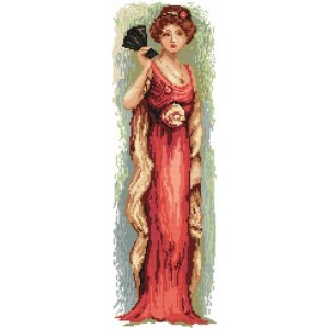 Z 4544 Kit Cross Stitch - Mulher com um ventilador