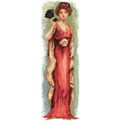 Z 4544 Cross Stitch Kit - Kvinna med en fan