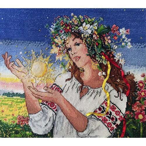 Cross stitch kit with mouline and beads - Dawn Cross stitch kit with mouline and beads - Dawn