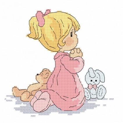 Zn 10070 Cross Stitch Kit de tapeçaria - Oração das Meninas