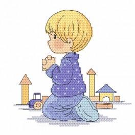 ZN 10069 Cross stitch tapestry kit - Boy's prayer