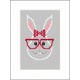 ZU 8900 Cross stitch kit - Card - Hipster rabbit girl