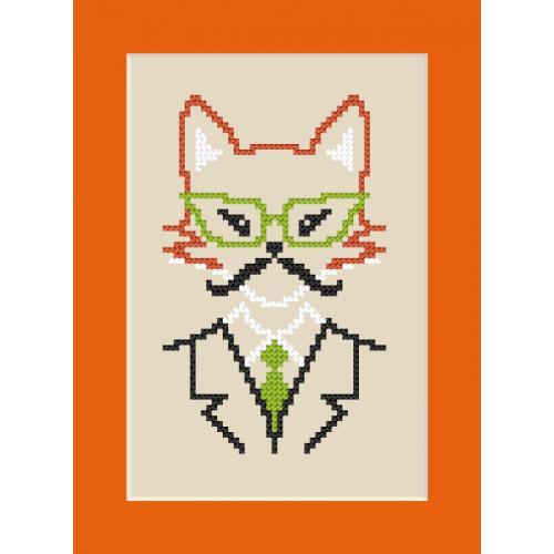 Cross stitch kit - Card - Hipster fox boy Cross stitch kit - Card - Hipster fox boy