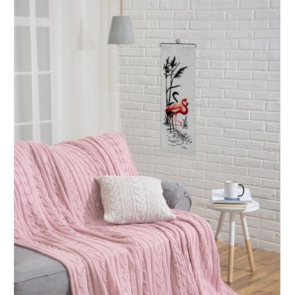 Zi 10096 Cross Stitch Kit with Mouline and Beads - Pink Flamingo