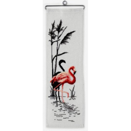Zi 10096 Cross Stitch Kit with Mouline and Beads - Pink Flamingo