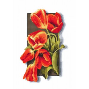 Zn 10115 Cross Stitch -kudoksisarja - tulppaanit 3D