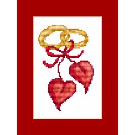 ZK 10112 Kit with beads - Card - Wedding hearts