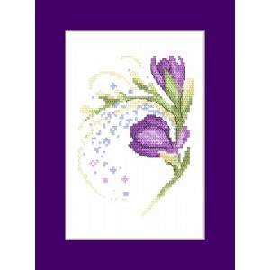 W 10105 ONLINE pattern pdf - Card with freesias
