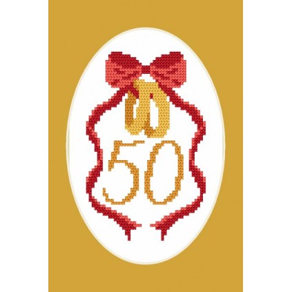 Gu 8905 Cross Stitch Pattern - Card - Kultaiset häät
