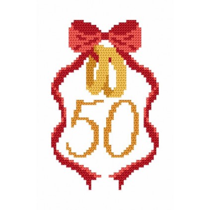 Gu 8905 Cross Stitch Pattern - Card - Kultaiset häät