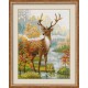 Rio 1077 Cross Stitch Kit med garn - hjortar