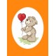 W 8749 ONLINE pattern pdf - Greeting card - Teddy with a baloon