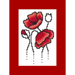 GU 8927 Cross stitch pattern - Postcard with poppies