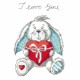 GC 8758 Cross stitch pattern on paper - Funny bunny - I love you