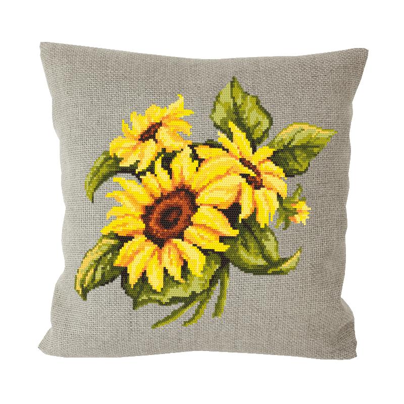 Pillow Counted Cross stitch kit Sunflowers 