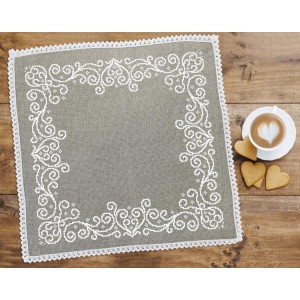 W 8922 ONLINE pattern pdf - Napkin with arabesque linen